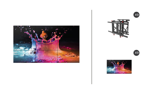 Samsung UD55E-B + DS-VW775-QR 3x3 Kit | UD-E-B Series 55" Direct-Lit LED Advanced Video Wall Display with Peerless Full Service Mount