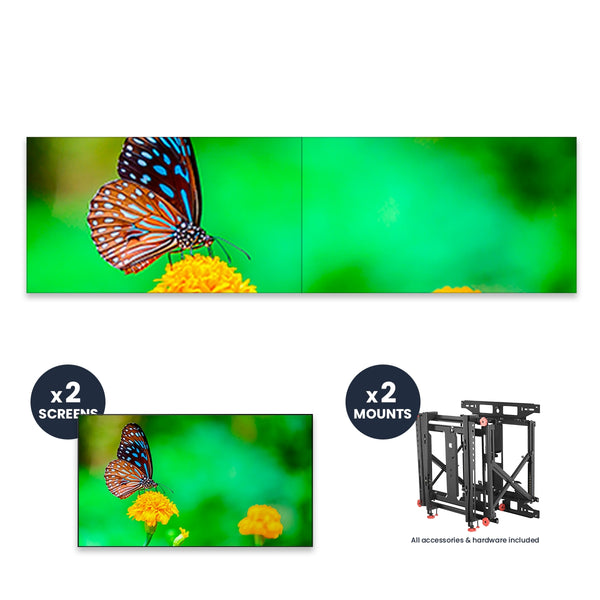 NEC UN492VS + DS-VW775-QR 1x2 Kit | 49" Ultra-Narrow Bezel Professional-Grade Display with Peerless Full Service Mount
