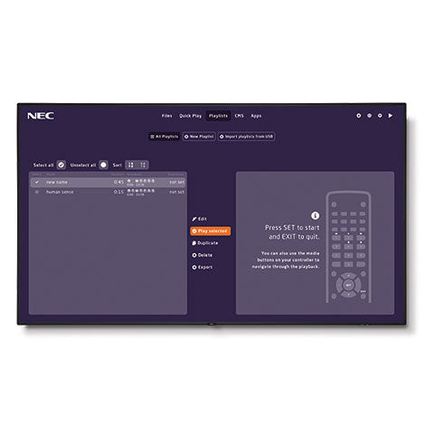 4K UHD Display with integrated SoC MediaPlayer w/ CMS platform