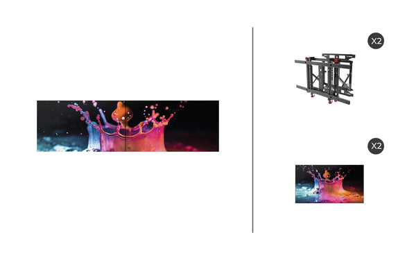 Samsung UD55E-B UD-E-B Series 55" Direct-Lit LED Display 1x2 KIT WITH Peerless Mounts