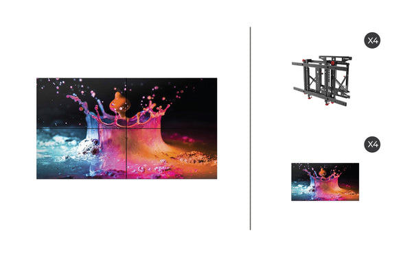 Samsung UD55E-B + DS-VW775-QR 2x2 Kit | UD-E-B Series 55" Direct-Lit LED Advanced Video Wall Display with Peerless Full Service Mount
